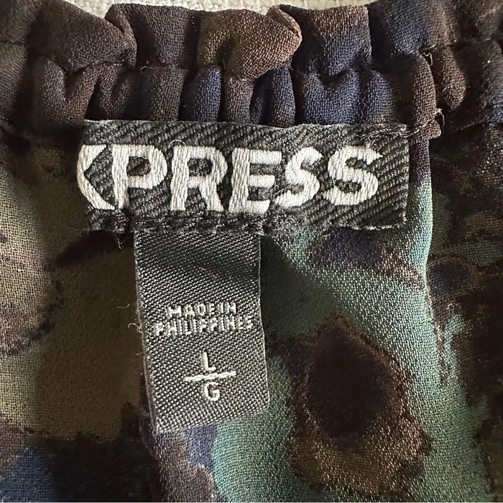 Express Top Womens Large Sheer Chiffon Ruffle Sleeveless Tank Whimsigoth - Picture 5 of 10